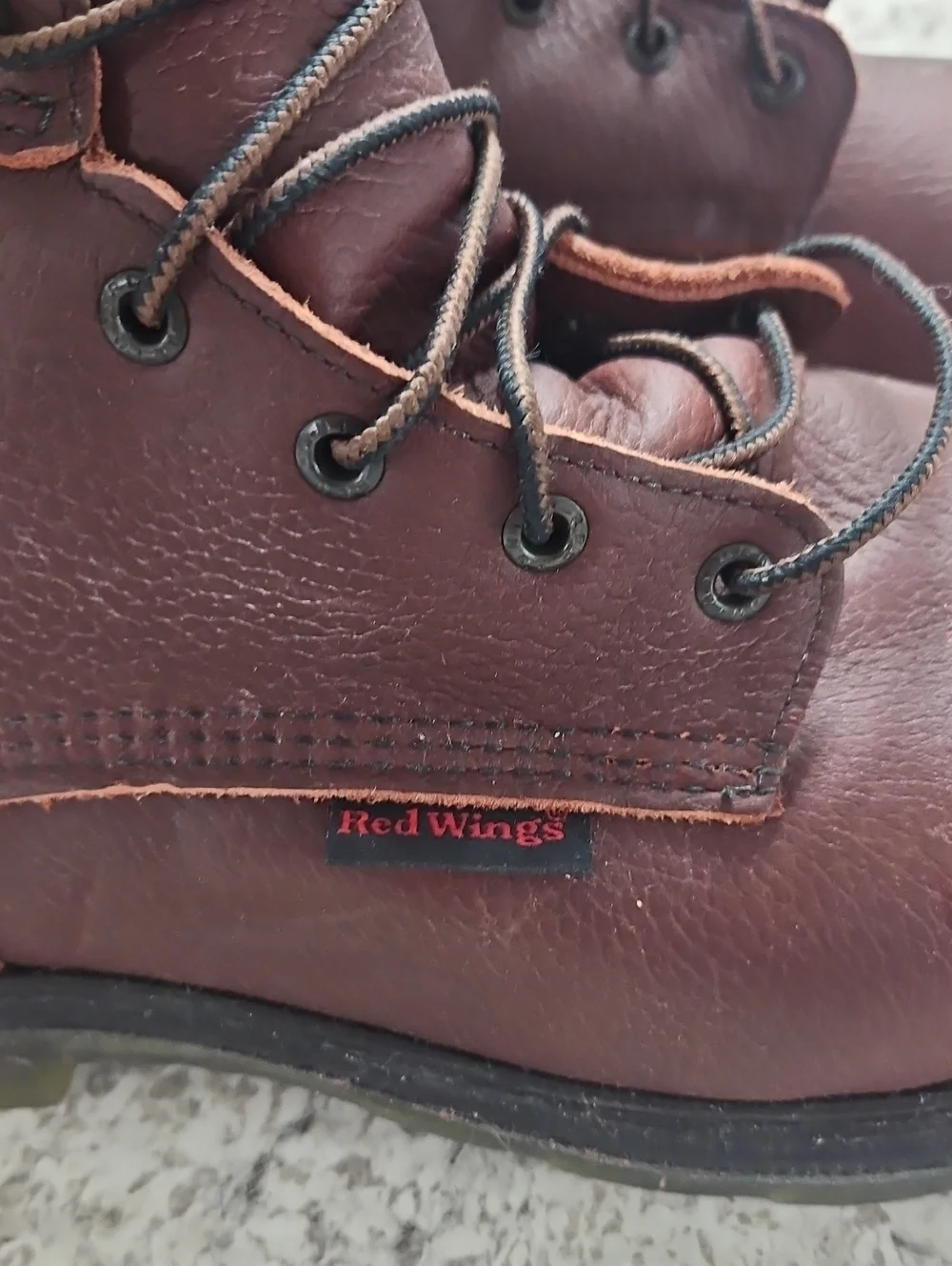Red Wings Brown Leather Men's Work Boot — Durable Lace-Up Construction